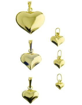 14ct Gold Heart Pendant / 6 different sizes