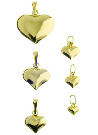 14ct Gold Heart Pendant / 6 different sizes