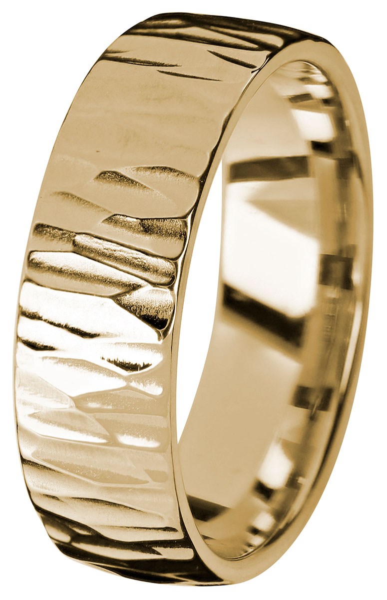 Kohinoor Duetto Gold Wood 7 mm yellow gold ring 003-814