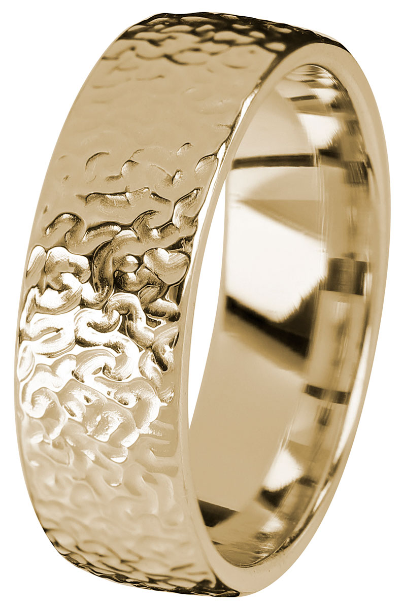 Kohinoor Duetto Gold Frost 7 mm yellow gold ring 003-816