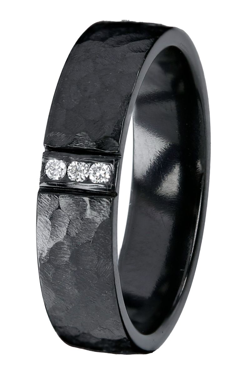 Kohinoor Duetto Black 0,03 ct zirconium diamond ring 006-807-03