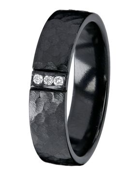 Kohinoor Duetto Black 0,03 ct zirconium diamond ring 006-807-03