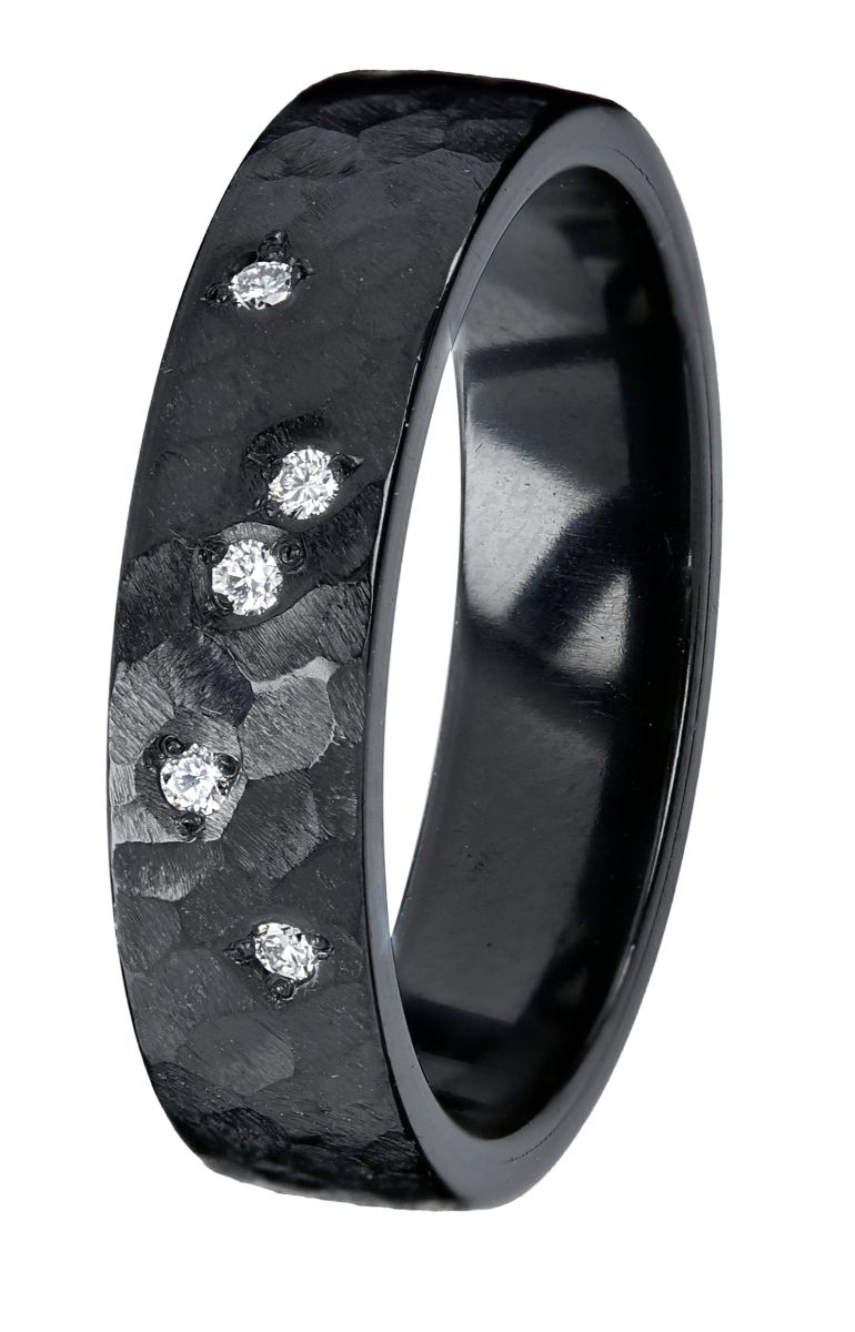 Kohinoor Duetto Black 0,05 ct zirconium diamond ring 006-807-05