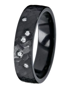 Kohinoor Duetto Black 0,05 ct zirconium diamond ring 006-807-05
