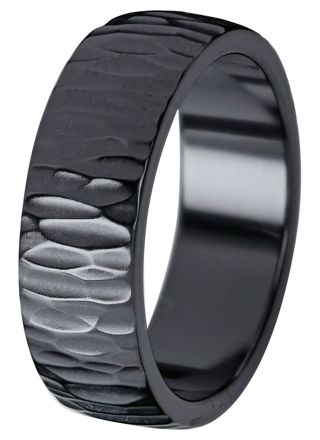 Kohinoor Duetto Black Wood 7 mm zirconium ring 006-814