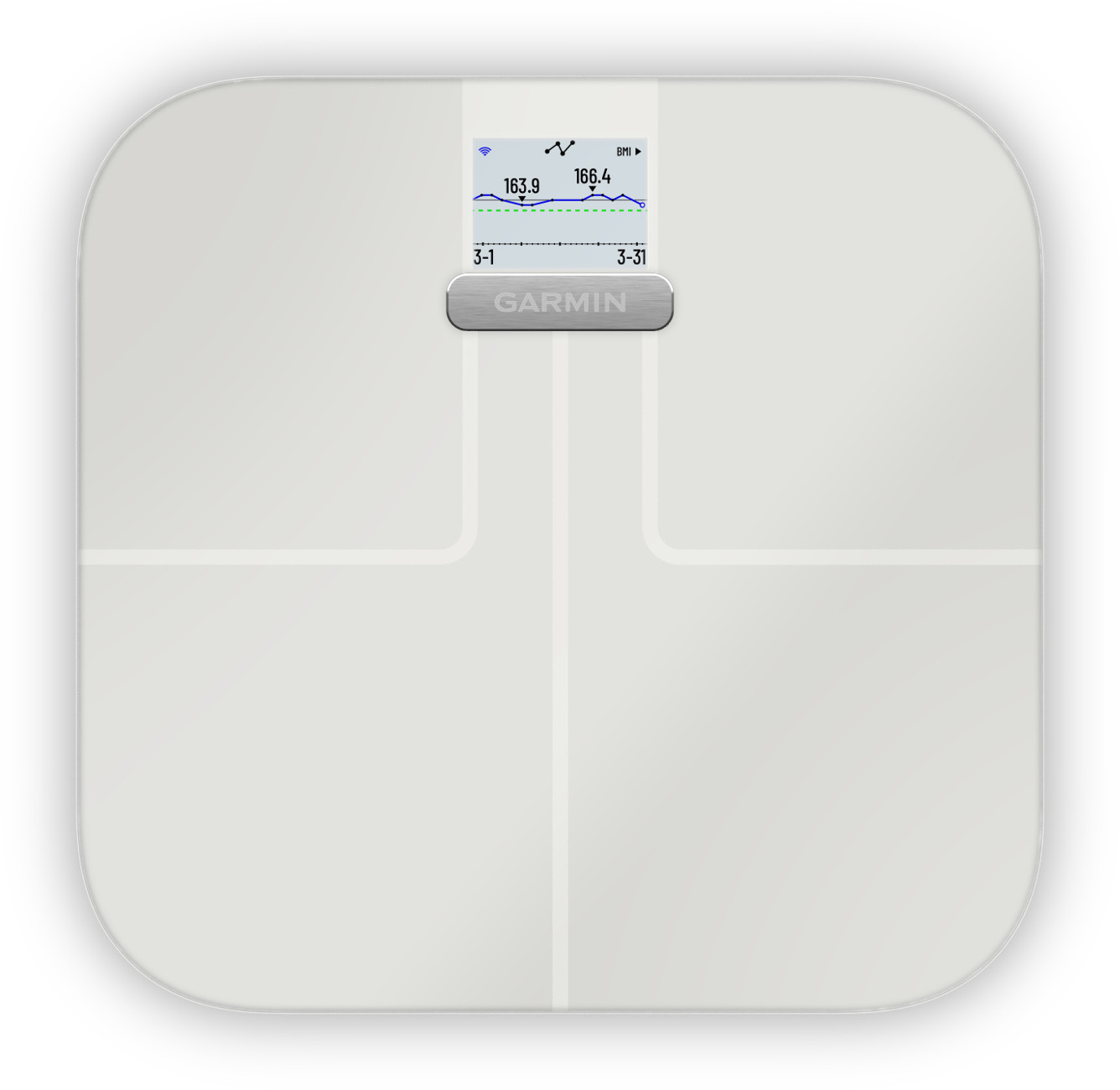 Smart scale Garmin Index S2 White-uses 4 AAA batteries (included)  010-02294-13