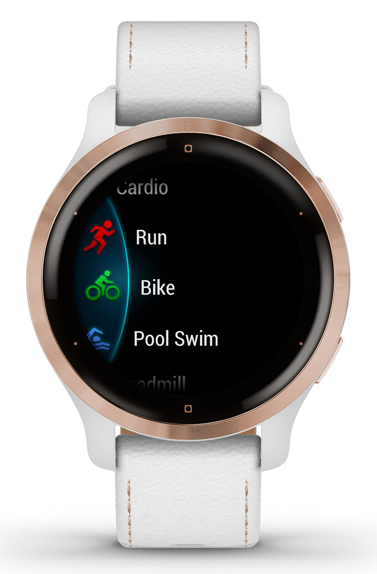 Garmin Venu 2S Rose Gold with White Leather Band 010-02429-23 