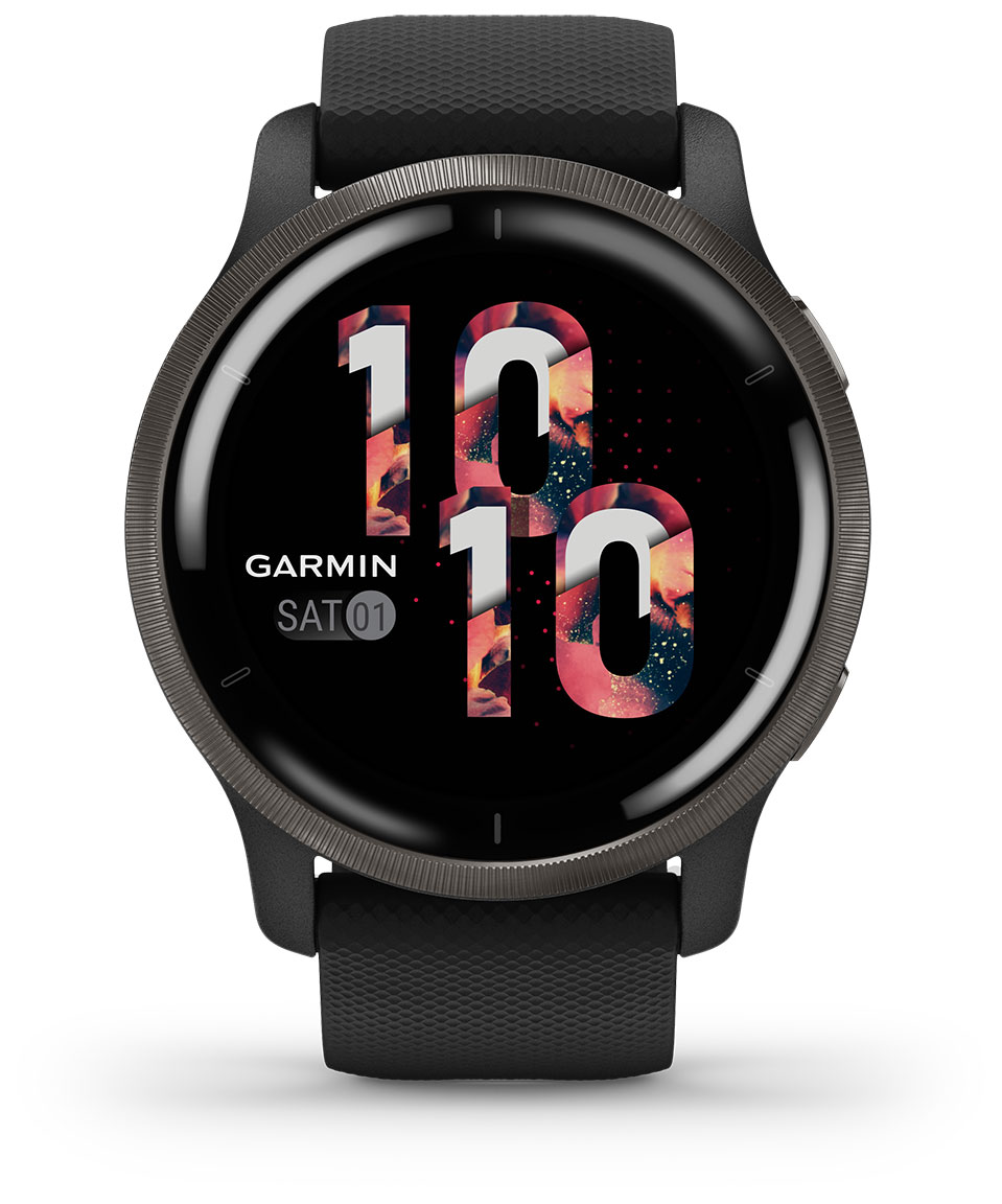 Garmin Venu 2 Slate with Black Silicone Band 010-02430-11 ...
