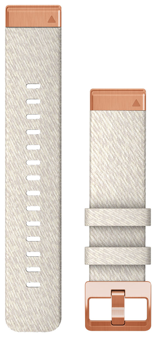 Garmin Quickfit 20 mm Cream Heathered Nylon Strap Rose Gold
