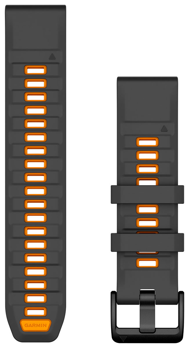 Garmin Quickfit 22 mm silicone band graphite orange 010 13392 05 watchesonline