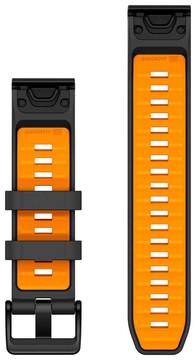 Garmin Quickfit 22 mm silicone band graphite orange 010 13392 05 watchesonline