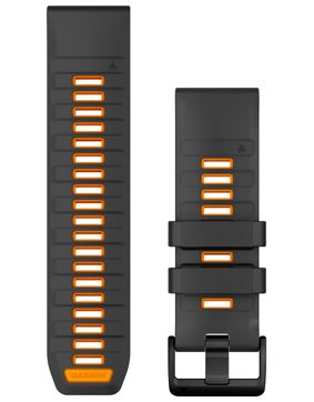 Garmin Quickfit 26 mm silicone band graphite-orange 010-13393-05