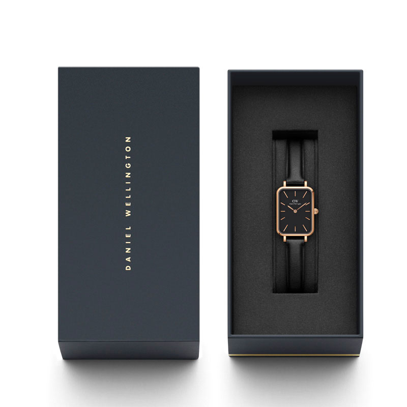 Daniel Wellington 腕時計 QUADRO PRESSED SHEFFIELD DW00100435 Daniel Wellington Quadro Pressed Sheffield Rose Gold Black