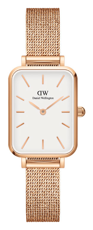 Daniel Wellington Quadro Pressed Mesh Rose Gold White DW00100431