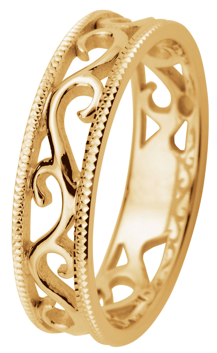 Kohinoor 013-252 Shining Laurel Filigree Gold Ring