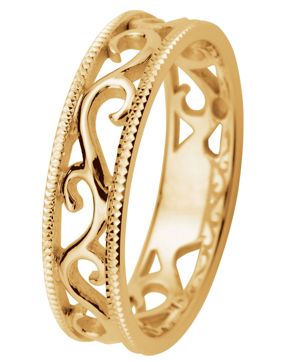 Kohinoor 013-252 Shining Laurel Filigree Gold Ring
