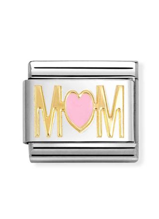 Nomination Composable Classic gold symbols MOM PINK heart 030272/84