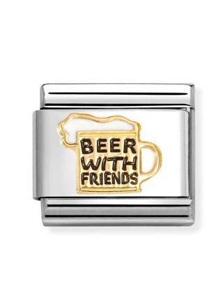 Nomination Composable Classic gold symbols Beer with friends 030272/87