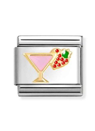 Nomination Composable Classic gold symbols Cocktail with strawberry 030272/88