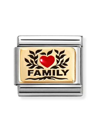 Nomination Composable Classic gold plates Family red heart 030289/07