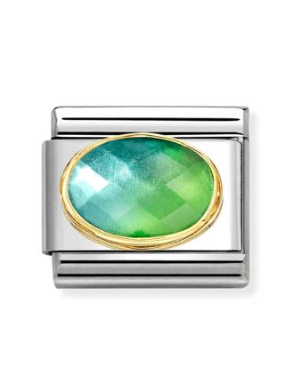 Nomination Composable Classic gold faceted stones BLUE GREEN 030612/037