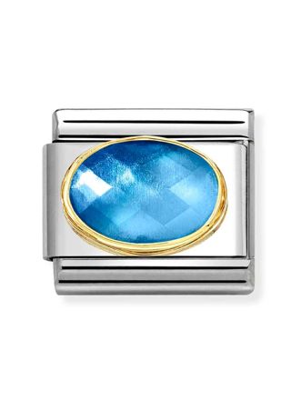 Nomination Composable Classic gold faceted stones LIGHT BLUE BLUE 030612/038