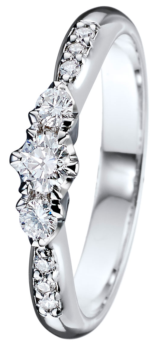 Kohinoor White Gold 033-235V-22 Diamond Ring Helene