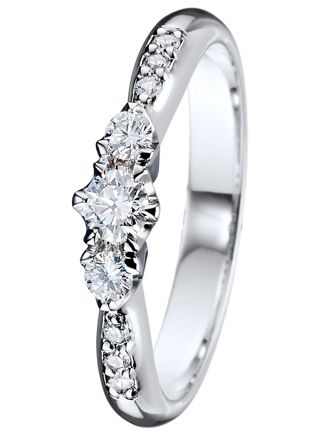Kohinoor White Gold 033-235V-22 Diamond Ring Helene