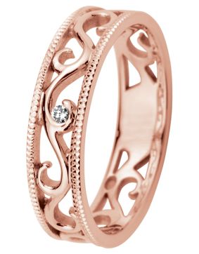 Kohinoor 033-252P-02 Laurel Rose Gold Diamond Ring