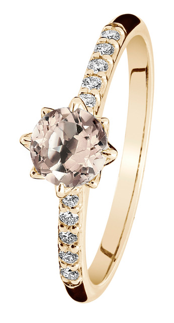 Kohinoor Rosa diamond ring with morganite Gold 033-260-10MO
