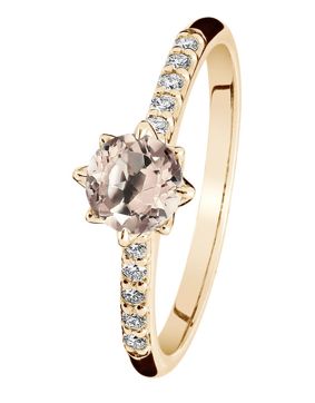 Kohinoor Rosa diamond ring with morganite Gold 033-260-10MO