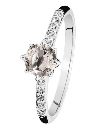 Kohinoor Rosa diamond ring with morganite White Gold 033-260V-10MO