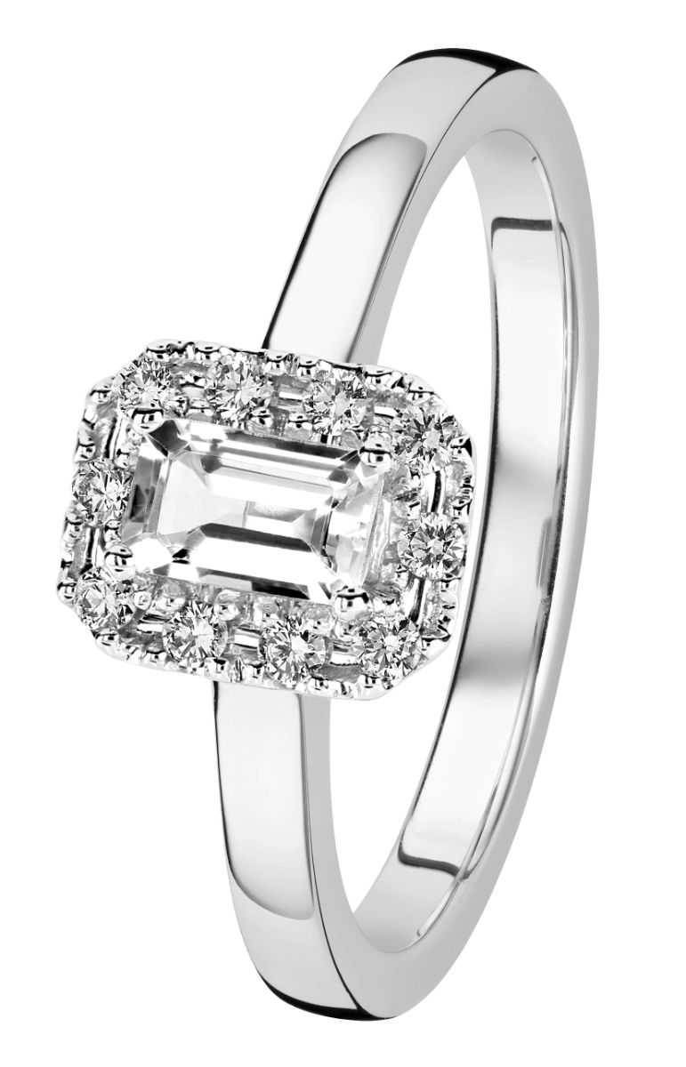 Kohinoor Valerie 0,1 ct topaz diamond ring white gold 033-262VT-10