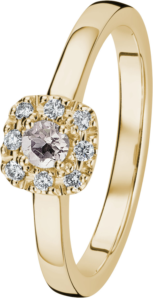 Kohinoor Valerie 033-263-08MO morganite diamond ring 14k gold
