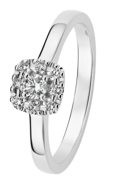 Kohinoor Valerie Cushion Diamond ring white gold 033-263V-17