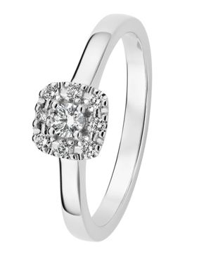 Kohinoor Valerie Cushion Diamond ring white gold 033-263V-17
