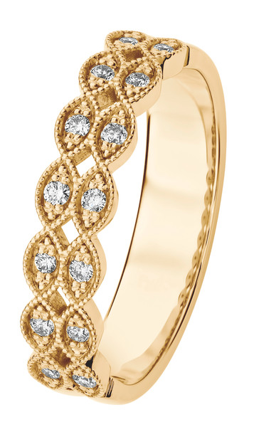 Kohinoor Clara bead bright Diamond ring gold 033-269-14