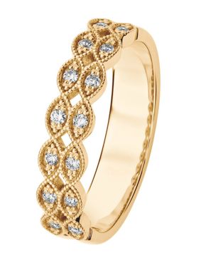 Kohinoor Clara bead bright Diamond ring gold 033-269-14