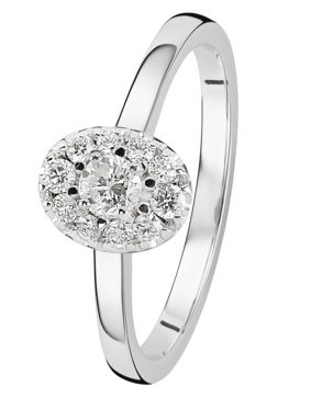 Kohinoor diamondring Olivia White Gold 033-410V-22