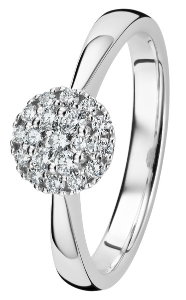 1/2cttw Flower Shaped Diamond Cluster Ring in 14k White Gold – The Castle  Jewelry