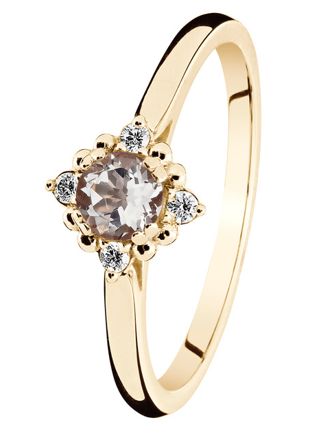 Kohinoor Celeste diamond ring with morganite Gold 033-440MO-04