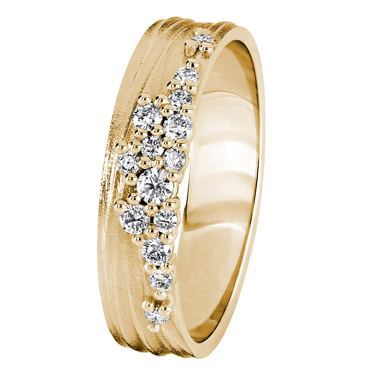 Kohinoor Flow 0,2 ct yellow gold diamond ring 4.5mm 033-455K-20