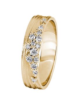 Kohinoor Flow 0,2 ct yellow gold diamond ring 4.5mm 033-455K-20