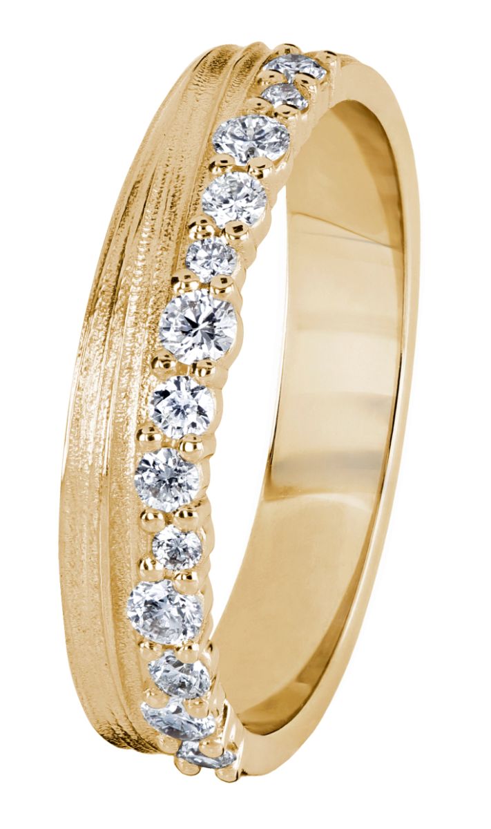Kohinoor Flow 0,27 ct yellow gold diamond ring 3.7mm 033-455K-27