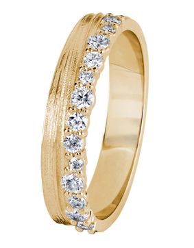 Kohinoor Flow 0,27 ct yellow gold diamond ring 3.7mm 033-455K-27