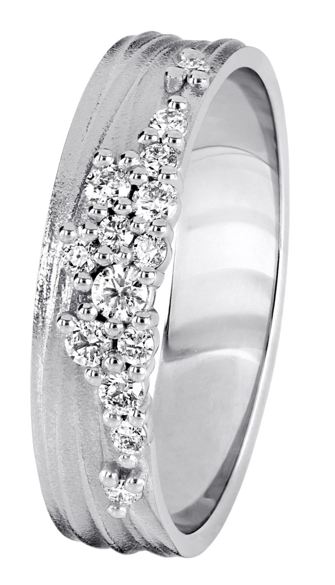 Kohinoor Flow 0,2 ct white gold diamond ring 4.5 mm 033-455V-20