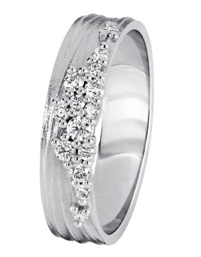 Kohinoor Flow 0,2 ct white gold diamond ring 4.5 mm 033-455V-20