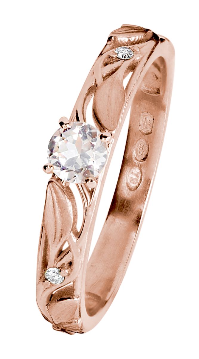 Kohinoor Ofelia rose gold diamond ring with morganite 033-480PMO-02