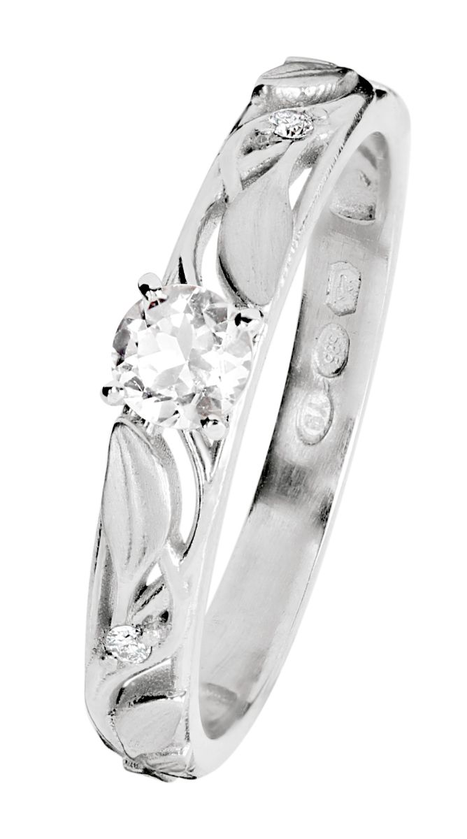 Kohinoor Ofelia diamond ring with topaz white gold 033-480VT-02