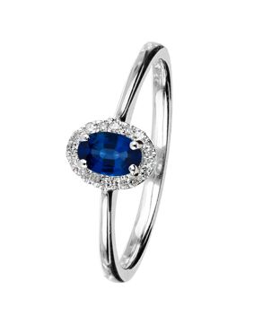 Kohinoor Diamond ring with a sapphire 033-P7303VS